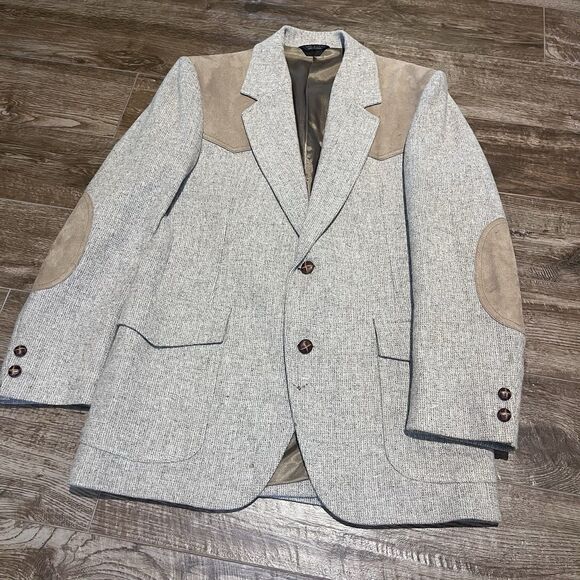 VINTAGE Pendelton Mens Blazer Tan 40 Virgin Wool Western Sports Coat Jacket USA - Picture 2 of 16